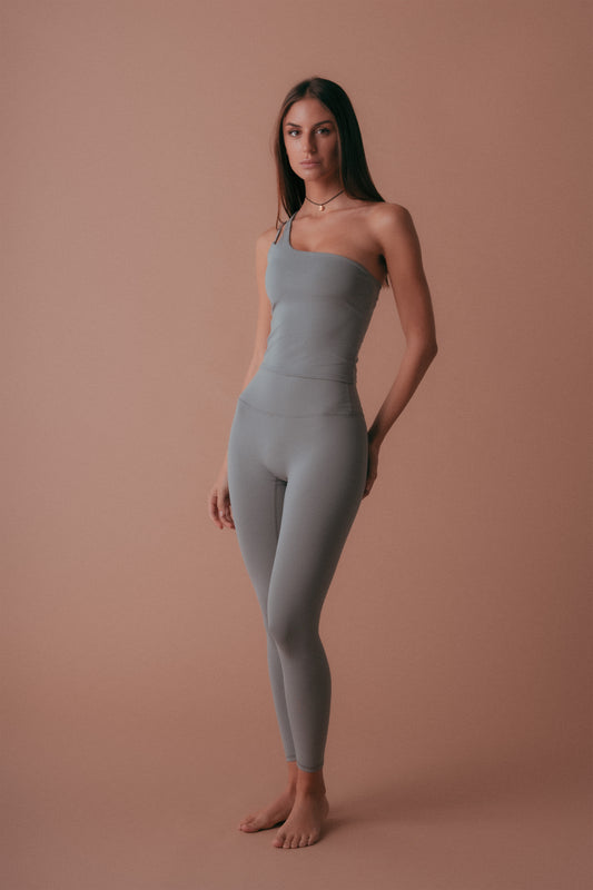 One Shoulder Set - Light Grey