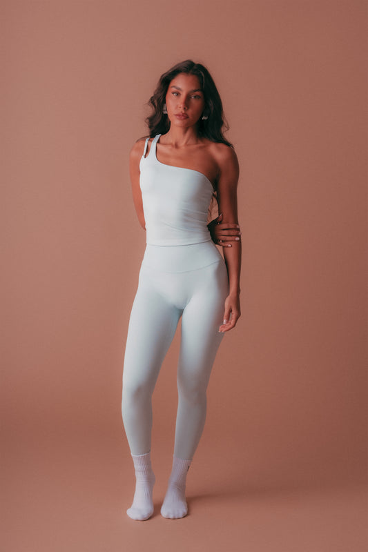 One Shoulder Set - Baby Blue